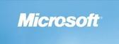 A blue sky with microsoft logo in the middle.