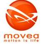 A logo of movea, which is an orange ball.