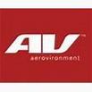 A red and white logo for aerovironment.